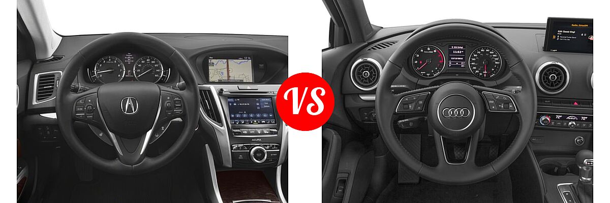 2018 Acura TLX Sedan V6 w/Advance Pkg vs. 2018 Audi A3 Sedan Premium / Premium Plus / Prestige - Dashboard Comparison