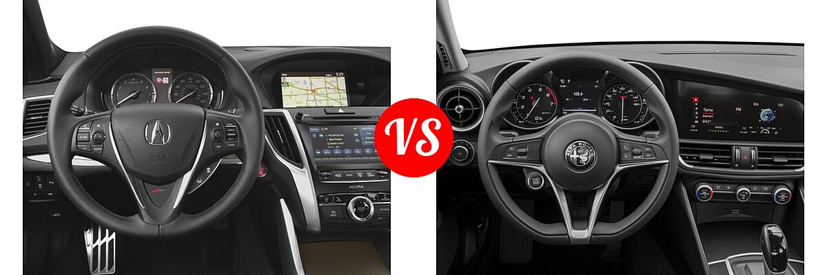 2018 Acura TLX Sedan V6 A-Spec vs. 2018 Alfa Romeo Giulia Sedan AWD / RWD / Sport / Ti / Ti Lusso / Ti Sport - Dashboard Comparison