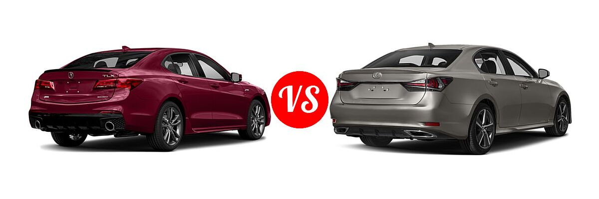 2018 Acura TLX Sedan V6 A-Spec vs. 2018 Lexus GS 300 Sedan GS 300 - Rear Right Comparison