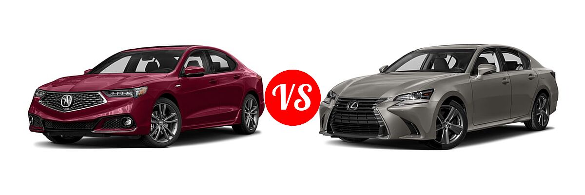 2018 Acura TLX Sedan V6 A-Spec vs. 2018 Lexus GS 300 Sedan GS 300 - Front Left Comparison
