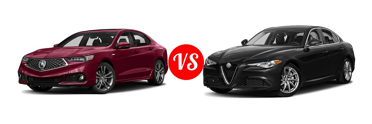 2018 Acura TLX Sedan V6 A-Spec vs. 2018 Alfa Romeo Giulia Sedan AWD / RWD / Sport / Ti / Ti Lusso / Ti Sport - Front Left Comparison