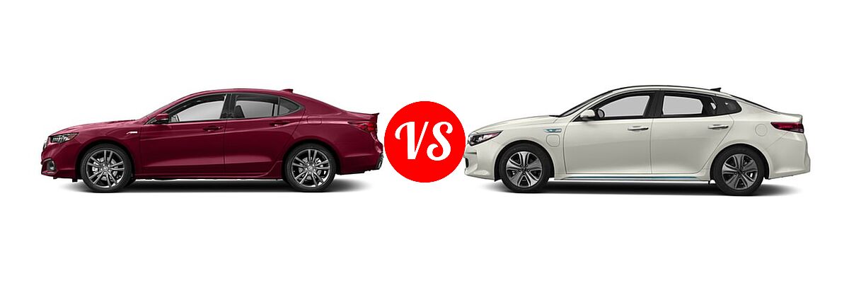 2018 Acura TLX Sedan V6 A-Spec vs. 2018 Kia Optima Plug-In Hybrid Sedan EX - Side Comparison
