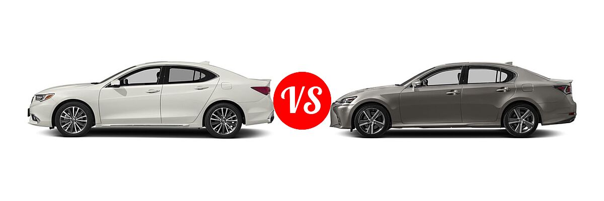 2018 Acura TLX Sedan V6 w/Advance Pkg vs. 2018 Lexus GS 300 Sedan GS 300 - Side Comparison