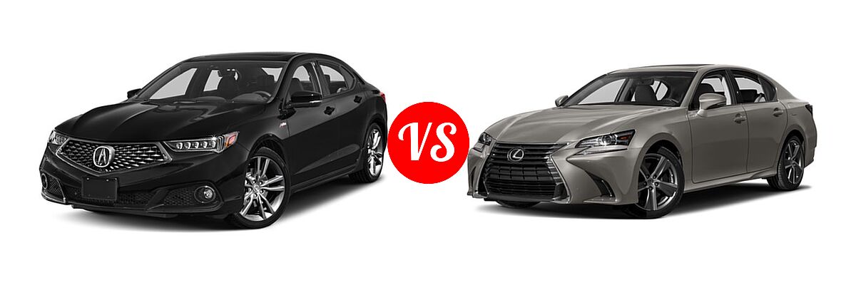 2018 Acura TLX Sedan V6 A-Spec vs. 2018 Lexus GS 300 Sedan GS 300 - Front Left Comparison