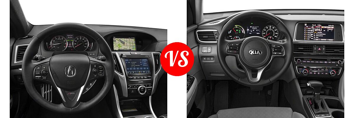 2018 Acura TLX Sedan V6 A-Spec vs. 2018 Kia Optima Plug-In Hybrid Sedan EX - Dashboard Comparison