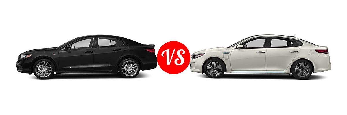 2018 Acura TLX Sedan V6 A-Spec vs. 2018 Kia Optima Plug-In Hybrid Sedan EX - Side Comparison