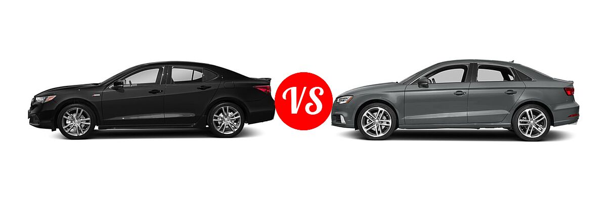 2018 Acura TLX Sedan V6 A-Spec vs. 2018 Audi A3 Sedan Premium / Premium Plus / Prestige - Side Comparison