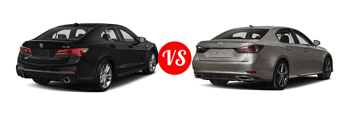 2018 Acura TLX Sedan V6 A-Spec vs. 2018 Lexus GS 300 Sedan GS 300 - Rear Right Comparison