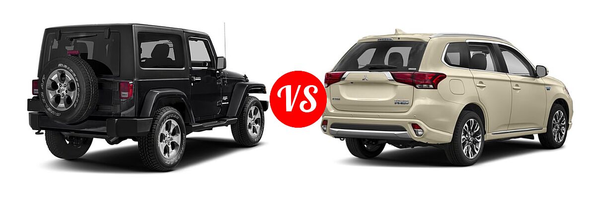 2018 Jeep Wrangler JK SUV Altitude / Sahara vs. 2018 Mitsubishi Outlander PHEV SUV GT / SEL - Rear Right Comparison