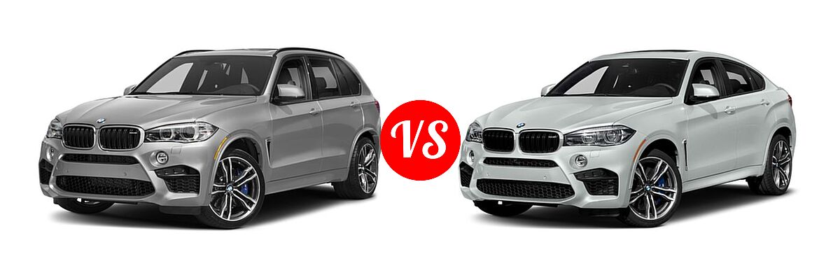 2018 BMW X5 M SUV Sports Activity Vehicle vs. 2018 BMW X6 M SUV Sports Activity Coupe - Front Left Comparison