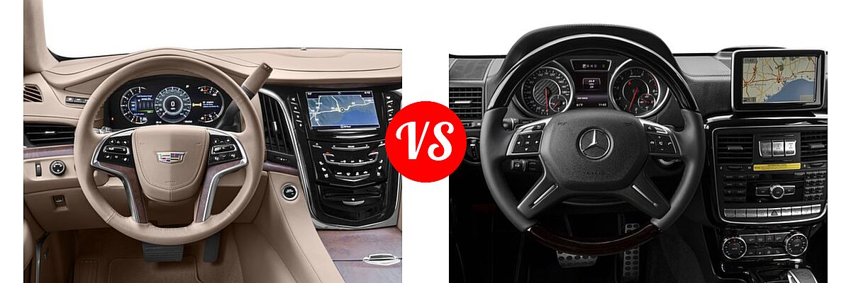 2017 Cadillac Escalade SUV Platinum vs. 2017 Mercedes-Benz G-Class AMG G 63 SUV AMG G 63 - Dashboard Comparison