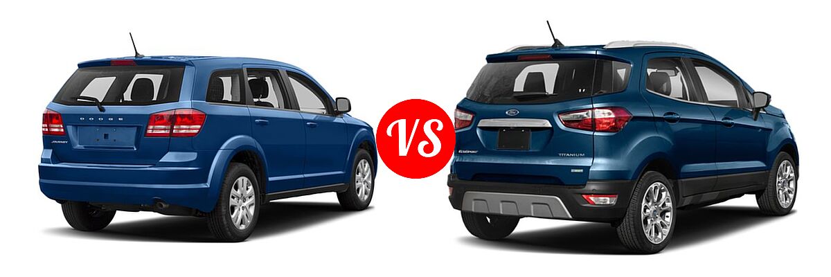 2018 Dodge Journey SUV SE vs. 2018 Ford EcoSport SUV S / SE / SES / Titanium - Rear Right Comparison