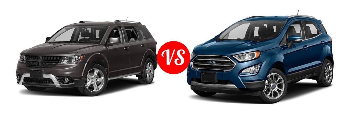 2018 Dodge Journey SUV Crossroad vs. 2018 Ford EcoSport SUV S / SE / SES / Titanium - Front Left Comparison