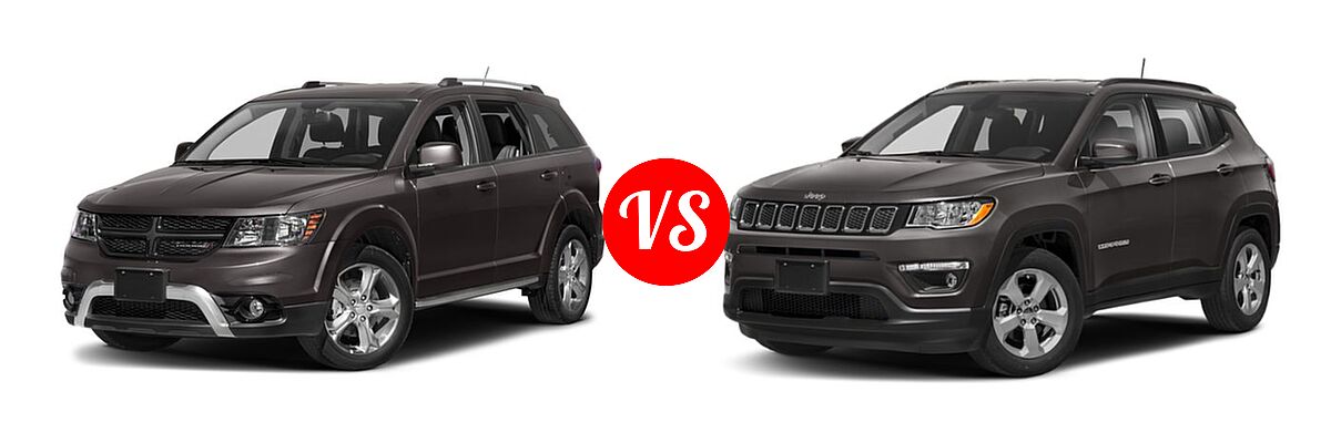 2018 Dodge Journey SUV Crossroad vs. 2018 Jeep Compass SUV Latitude / Limited / Sport - Front Left Comparison