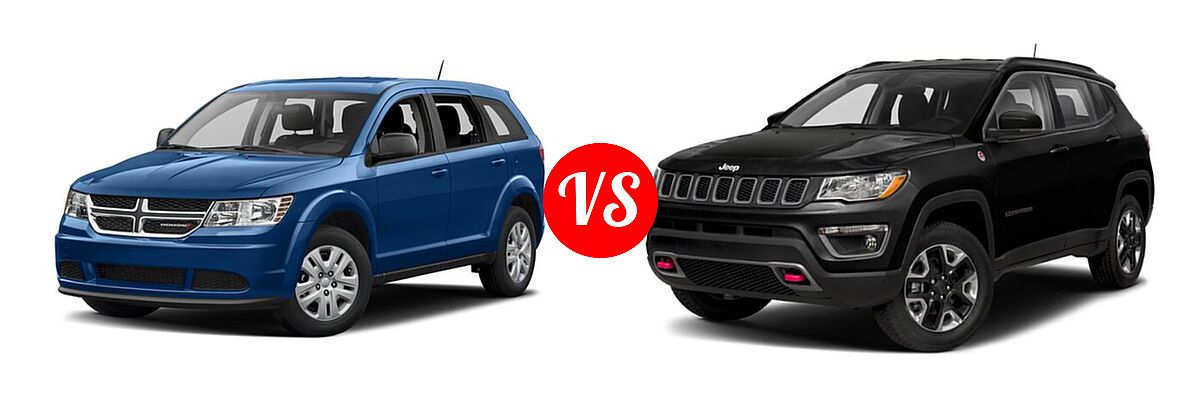 2018 Dodge Journey SUV SE vs. 2018 Jeep Compass SUV Trailhawk - Front Left Comparison
