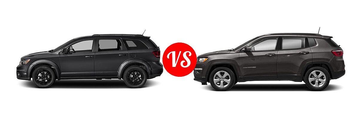 2018 Dodge Journey SUV GT vs. 2018 Jeep Compass SUV Latitude / Limited / Sport - Side Comparison