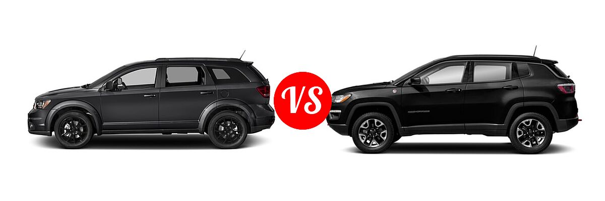 2018 Dodge Journey SUV GT vs. 2018 Jeep Compass SUV Trailhawk - Side Comparison