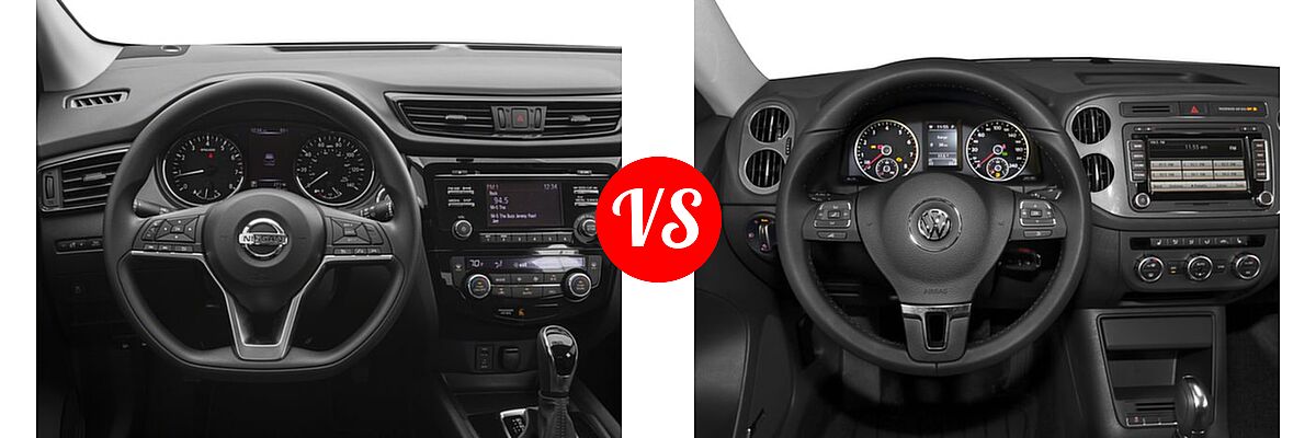 2017 Nissan Rogue Sport SUV S / SV vs. 2017 Volkswagen Tiguan Limited SUV 2.0T 4MOTION / 2.0T FWD - Dashboard Comparison