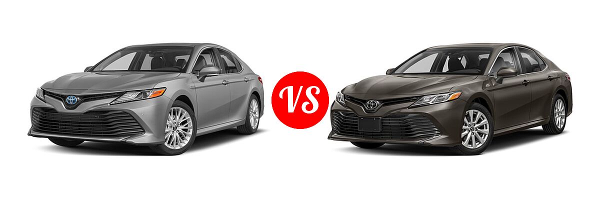 2018 Toyota Camry Hybrid Sedan Hybrid LE / Hybrid SE / Hybrid XLE vs. 2018 Toyota Camry Sedan LE / XLE - Front Left Comparison