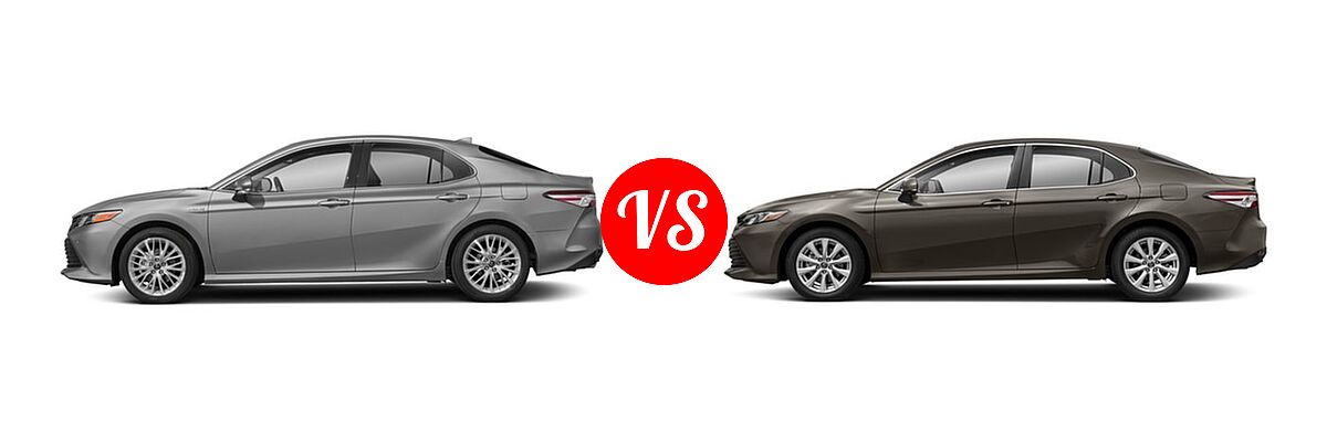 2018 Toyota Camry Hybrid Sedan Hybrid LE / Hybrid SE / Hybrid XLE vs. 2018 Toyota Camry Sedan LE / XLE - Side Comparison