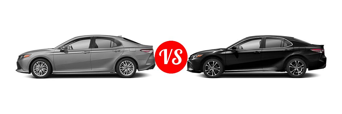 2018 Toyota Camry Hybrid Sedan Hybrid LE / Hybrid SE / Hybrid XLE vs. 2018 Toyota Camry Sedan SE / XSE - Side Comparison