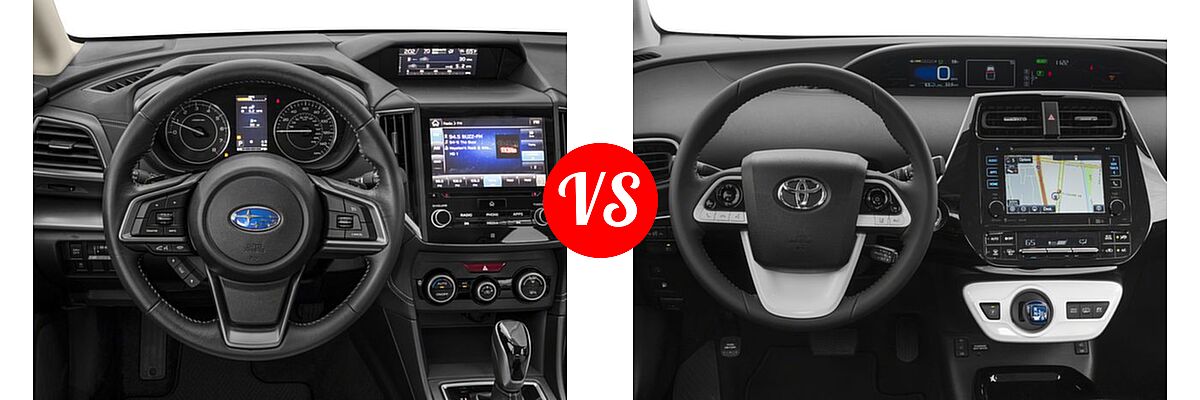 2018 Subaru Impreza Hatchback Limited vs. 2018 Toyota Prius Prime Hatchback PHEV Advanced / Plus / Premium - Dashboard Comparison