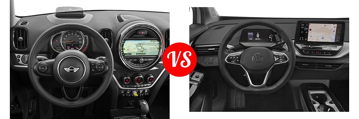 2018 MINI Countryman Wagon Hybrid Cooper S E vs. 2022 Volkswagen ID.4 SUV Electric Pro / Pro S - Dashboard Comparison
