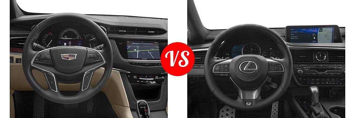 2017 Cadillac XT5 SUV FWD / Luxury AWD / Platinum AWD / Premium Luxury AWD vs. 2017 Lexus RX 350 SUV RX 350 F Sport - Dashboard Comparison