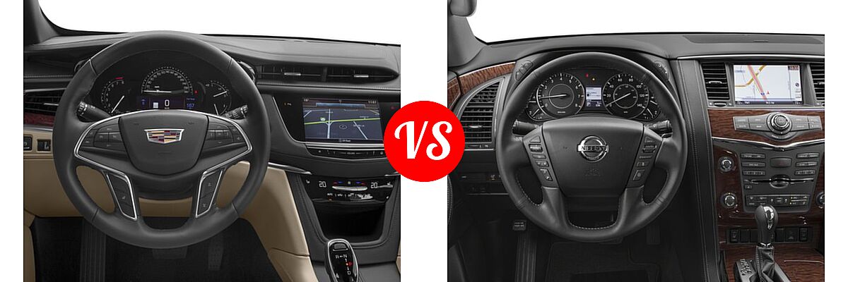 2017 Cadillac XT5 SUV FWD / Luxury AWD / Platinum AWD / Premium Luxury AWD vs. 2017 Nissan Armada SUV SL - Dashboard Comparison