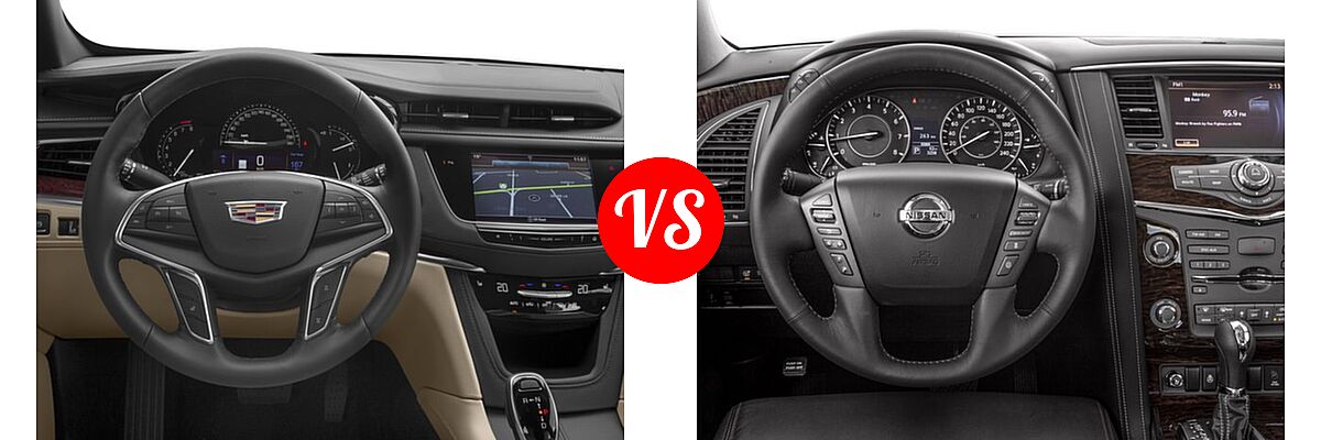 2017 Cadillac XT5 SUV FWD / Luxury AWD / Platinum AWD / Premium Luxury AWD vs. 2017 Nissan Armada SUV Platinum - Dashboard Comparison