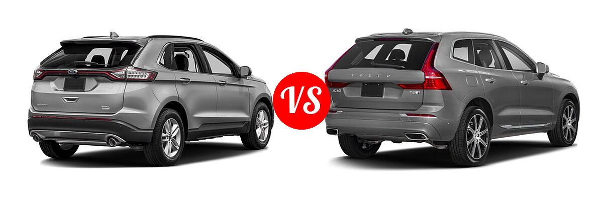 2018 Ford Edge SUV SE / SEL / Titanium vs. 2019 Volvo XC60 SUV PHEV Inscription / Momentum / R-Design - Rear Right Comparison