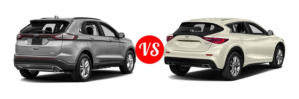 2018 Ford Edge SUV SE / SEL / Titanium vs. 2018 Infiniti QX30 SUV Luxury / Premium / Sport - Rear Right Comparison