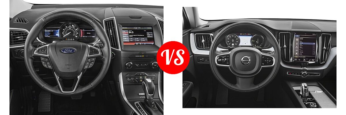 2018 Ford Edge SUV SE / SEL / Titanium vs. 2019 Volvo XC60 SUV PHEV Inscription / Momentum / R-Design - Dashboard Comparison