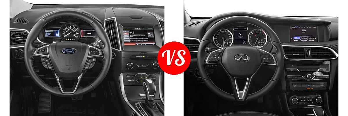 2018 Ford Edge SUV SE / SEL / Titanium vs. 2018 Infiniti QX30 SUV Luxury / Premium / Sport - Dashboard Comparison