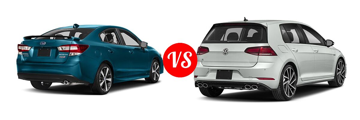 2018 Subaru Impreza Hatchback Sport vs. 2018 Volkswagen Golf R Hatchback 2.0T DSG w/DCC/Nav / 2.0T Manual w/DCC/Nav - Rear Right Comparison