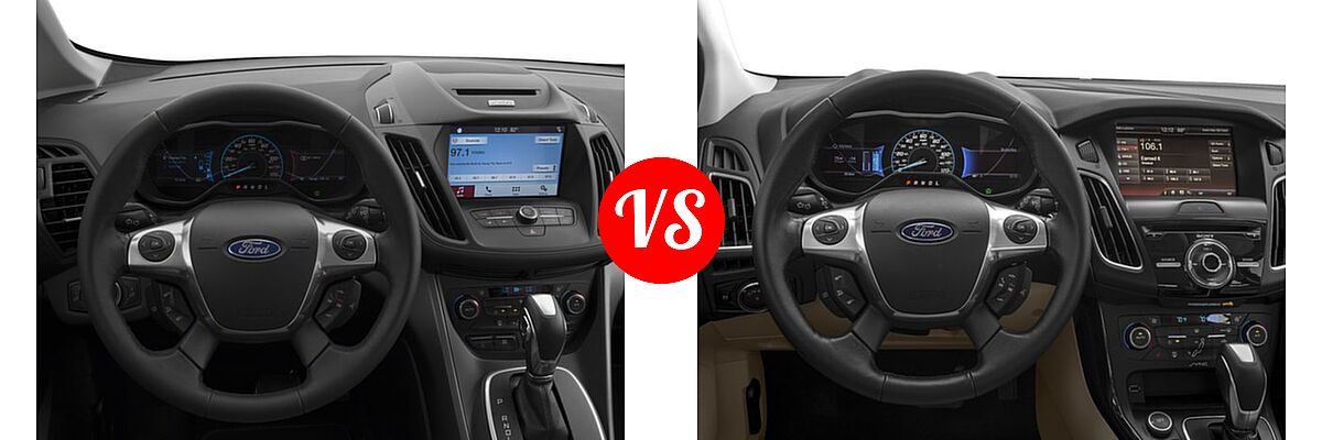 2018 Ford C-Max Hybrid Wagon SE / Titanium vs. 2018 Ford Focus Hatchback Electric Electric - Dashboard Comparison