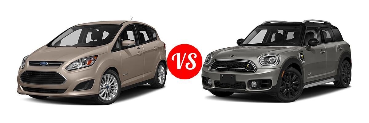 2018 Ford C-Max Hybrid Wagon SE / Titanium vs. 2018 MINI Countryman Wagon Hybrid Cooper S E - Front Left Comparison