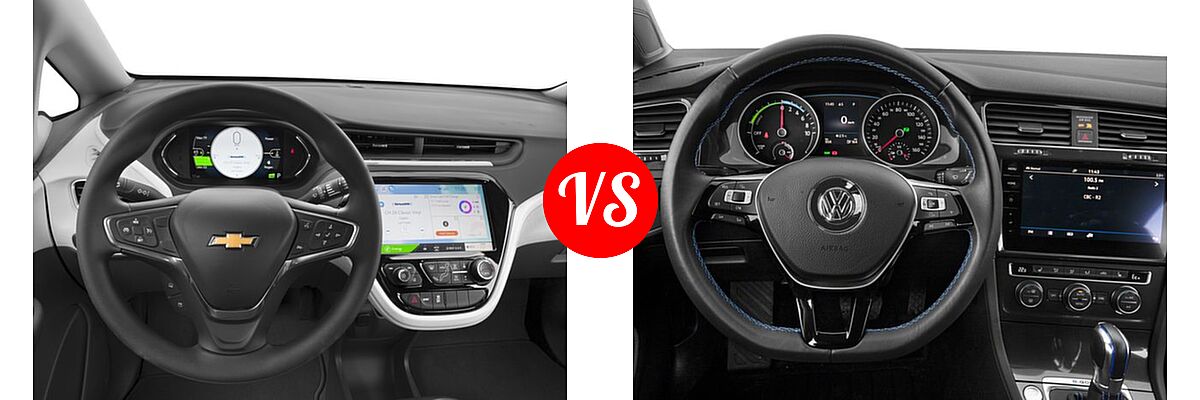 2017 Chevrolet Bolt EV Hatchback LT vs. 2017 Volkswagen e-Golf Hatchback SE / SEL Premium - Dashboard Comparison