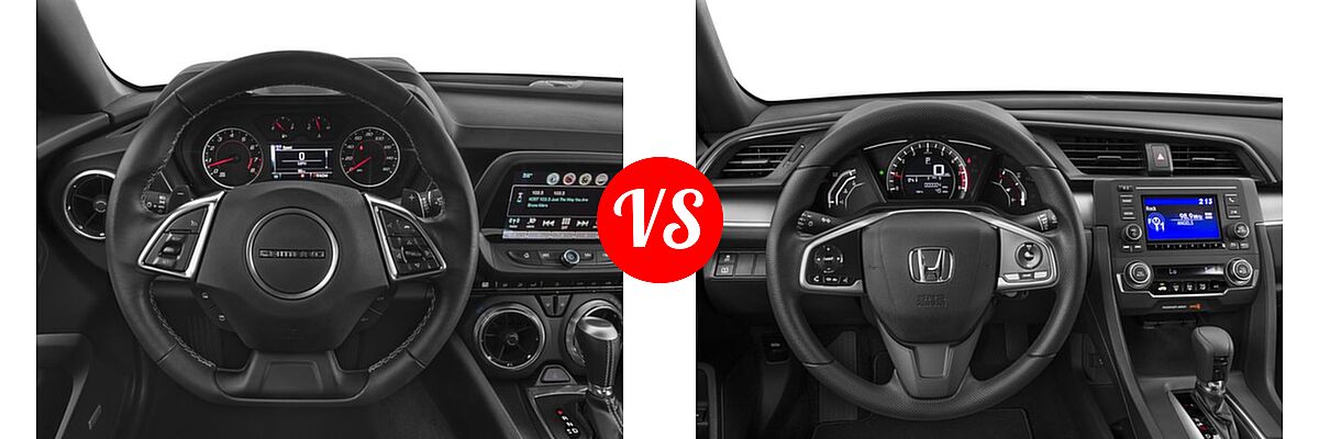 2017 Chevrolet Camaro Coupe LS / LT vs. 2017 Honda Civic Coupe LX - Dashboard Comparison