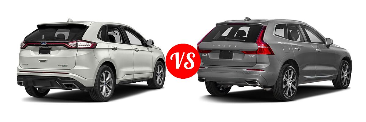 2018 Ford Edge SUV Sport vs. 2019 Volvo XC60 SUV PHEV Inscription / Momentum / R-Design - Rear Right Comparison