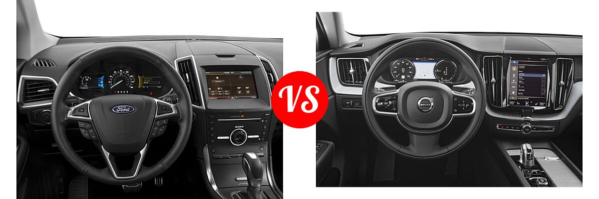 2018 Ford Edge SUV Sport vs. 2019 Volvo XC60 SUV PHEV Inscription / Momentum / R-Design - Dashboard Comparison