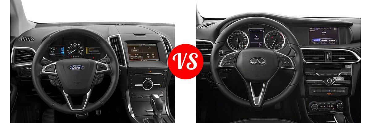 2018 Ford Edge SUV Sport vs. 2018 Infiniti QX30 SUV Luxury / Premium / Sport - Dashboard Comparison