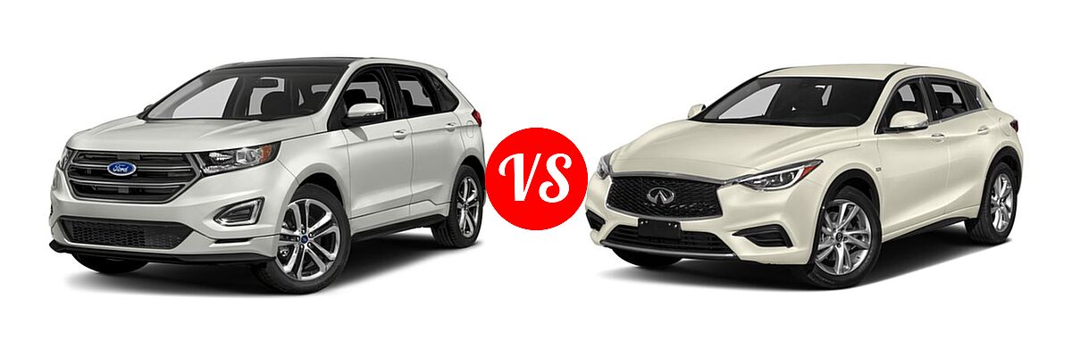2018 Ford Edge SUV Sport vs. 2018 Infiniti QX30 SUV Luxury / Premium / Sport - Front Left Comparison