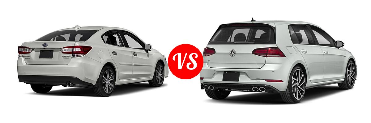 2018 Subaru Impreza Hatchback Limited vs. 2018 Volkswagen Golf R Hatchback 2.0T DSG w/DCC/Nav / 2.0T Manual w/DCC/Nav - Rear Right Comparison