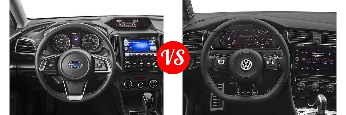 2018 Subaru Impreza Hatchback Limited vs. 2018 Volkswagen Golf R Hatchback 2.0T DSG w/DCC/Nav / 2.0T Manual w/DCC/Nav - Dashboard Comparison