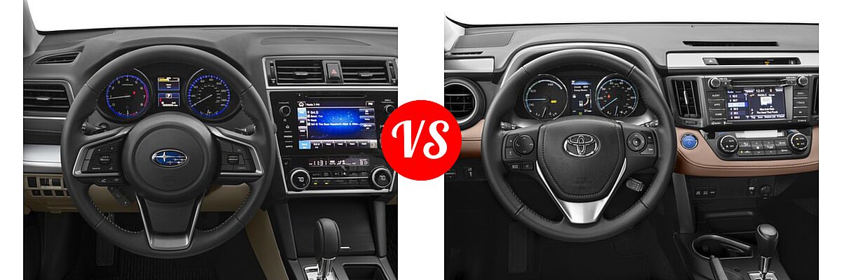 2018 Subaru Outback SUV Limited / Premium / Touring vs. 2018 Toyota RAV4 Hybrid SUV Hybrid LE / Hybrid XLE - Dashboard Comparison