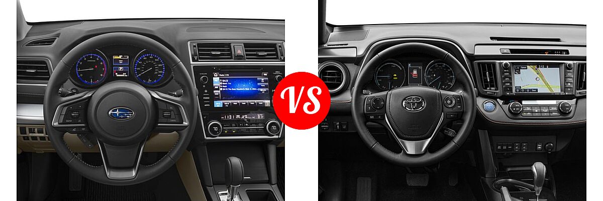 2018 Subaru Outback SUV Limited / Premium / Touring vs. 2018 Toyota RAV4 Hybrid SUV Hybrid SE - Dashboard Comparison