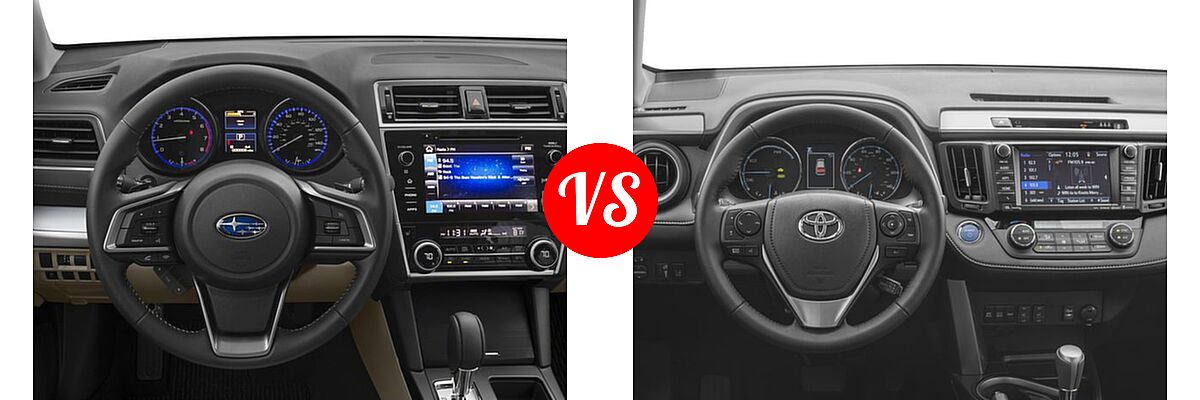 2018 Subaru Outback SUV Limited / Premium / Touring vs. 2018 Toyota RAV4 Hybrid SUV Hybrid Limited - Dashboard Comparison