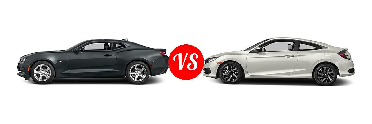 2017 Chevrolet Camaro Coupe LS / LT vs. 2017 Honda Civic Coupe LX - Side Comparison