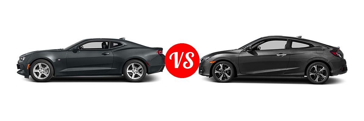 2017 Chevrolet Camaro Coupe LS / LT vs. 2017 Honda Civic Coupe Touring - Side Comparison